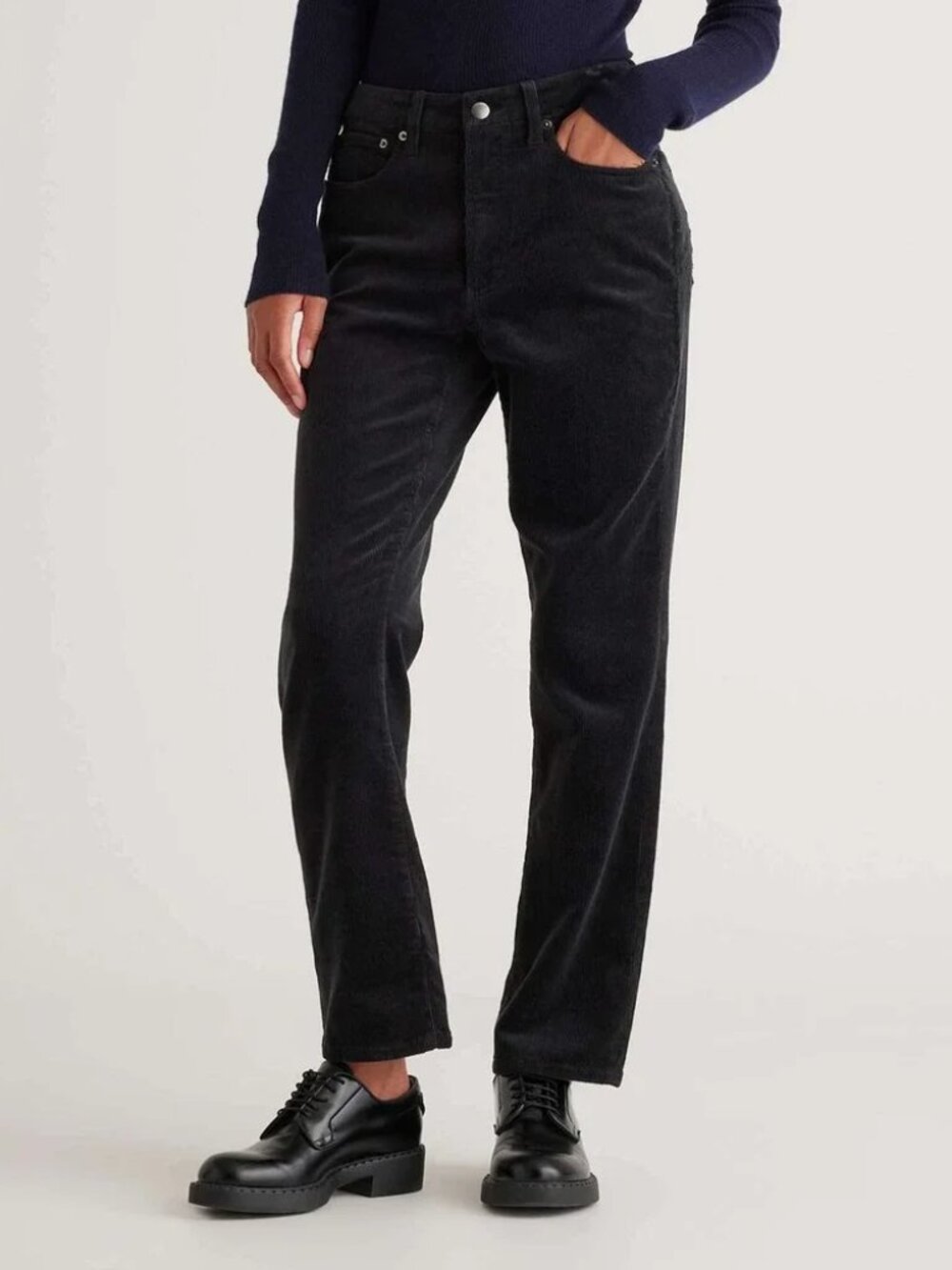 NEW QUINCE ORGANIC STRETCH CORDUROY STRAIGHT LEG PANTS 5-POCKET JEAN-STYLE  sz 1